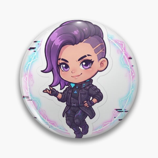 Item preview, Hiril Sindarim Cute Chibi Cyberpunk Girl Electric Glitch Aura Art designed and sold by Hiril Radio Hub.