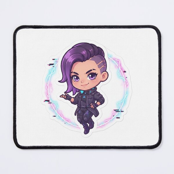 Item preview, Hiril Sindarim Cute Chibi Cyberpunk Girl Electric Glitch Aura Art designed and sold by Hiril Radio Hub.