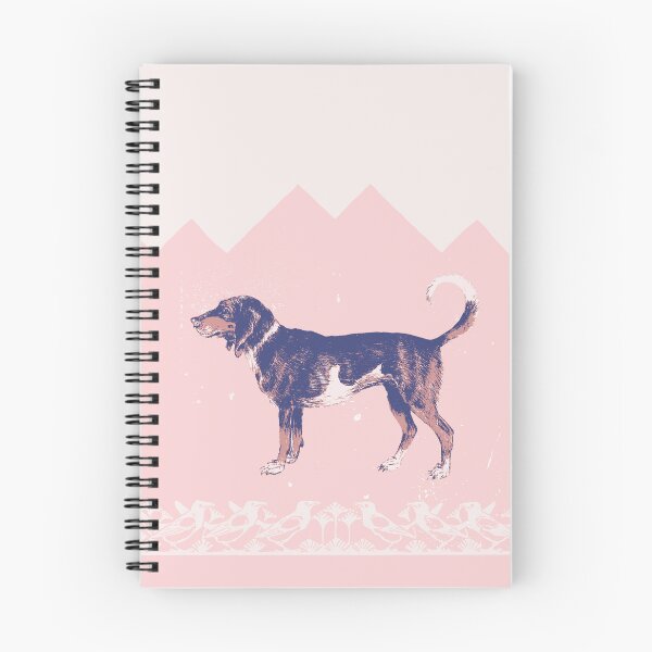 Item preview, A historic beagle with abstract pink mountains designed and sold by PbHistory.