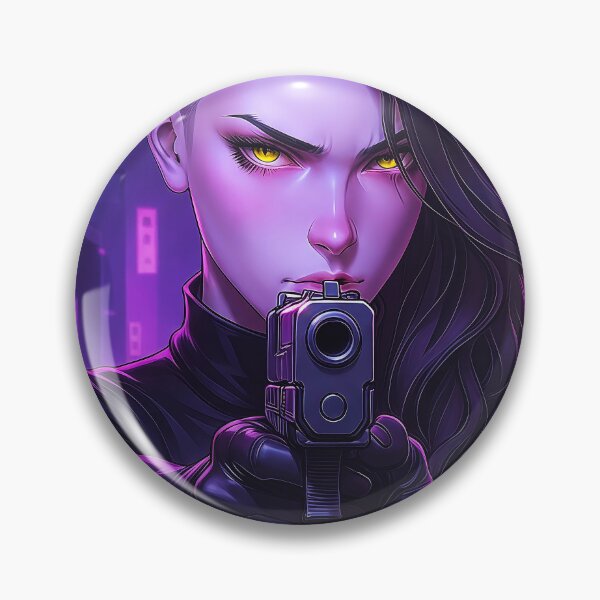 Item preview, Front-Facing Cyberpunk Assassin Aiming A Weapon designed and sold by abanoubnabil.