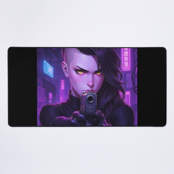 Item preview, Front-Facing Cyberpunk Assassin Aiming A Weapon designed and sold by abanoubnabil.