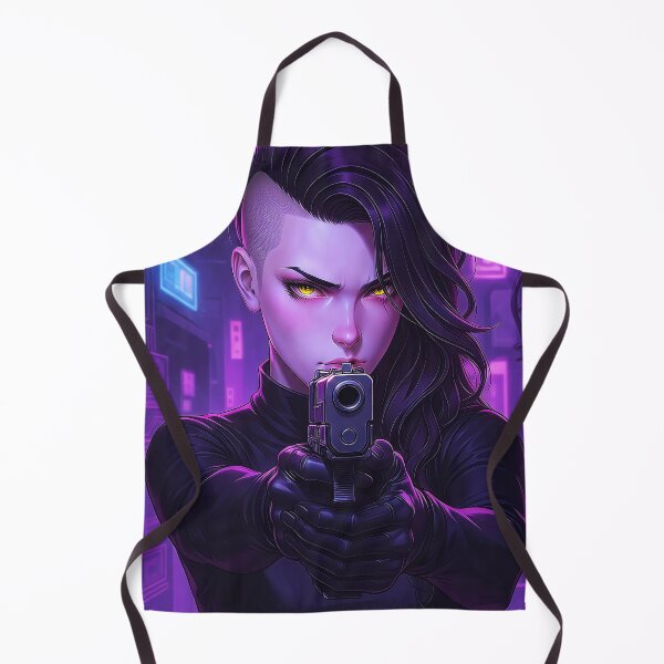 Item preview, Front-Facing Cyberpunk Assassin Aiming A Weapon designed and sold by abanoubnabil.