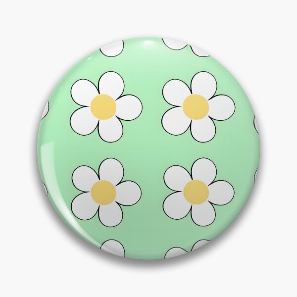 Item preview, Retro Daisy - White Daisy Pastel Yellow Center Mint Green Seamless designed and sold by Ela Art Space .