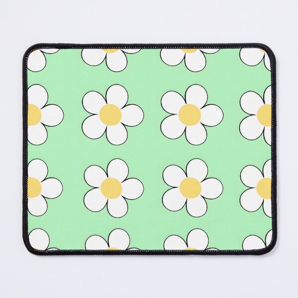 Item preview, Retro Daisy - White Daisy Pastel Yellow Center Mint Green Seamless designed and sold by Ela Art Space .