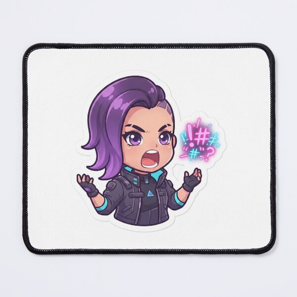 Item preview, Hiril Sindarim Cute Angry Chibi Cyberpunk Girl Swearing Emote Art designed and sold by Hiril Radio Hub.