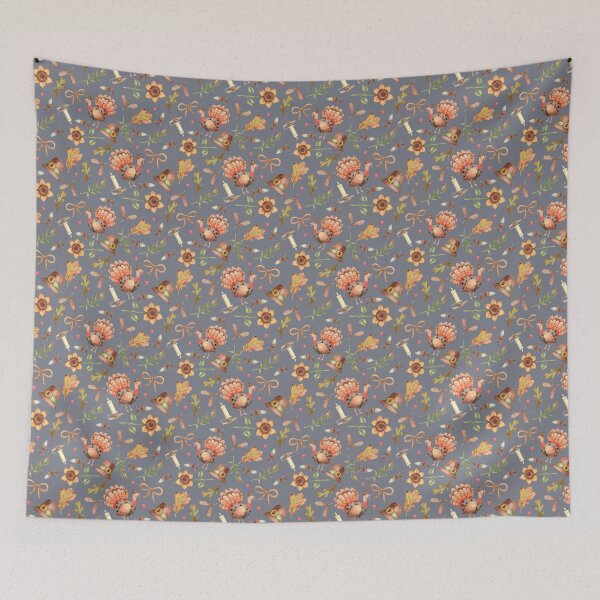 Item preview, Thanksgiving Pattern with Turkey, Pilgrim Hat & Autumn Elements designed and sold by White Rabbit Design .