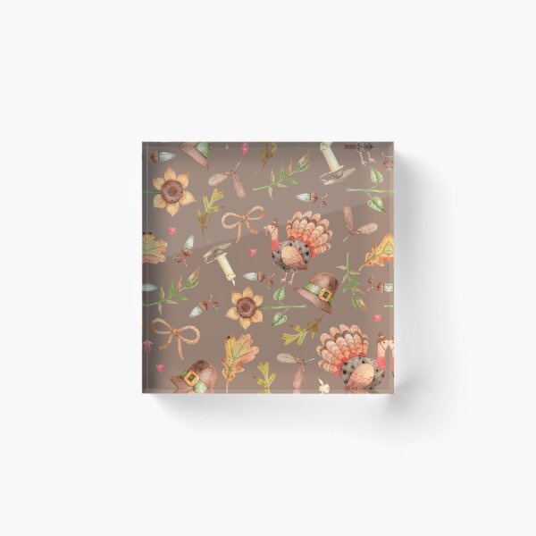 Item preview, Thanksgiving Pattern with Turkey, Pilgrim Hat & Autumn Elements designed and sold by White Rabbit Design .