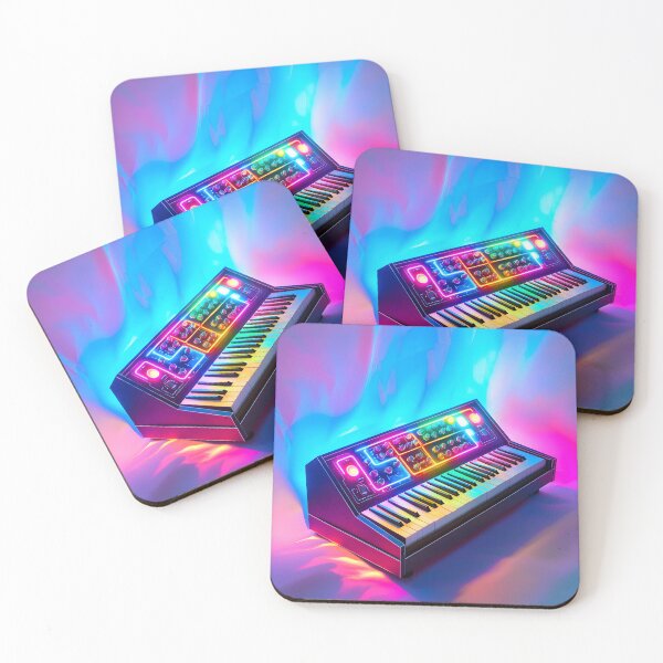 Item preview, 3d Render Of Analog Synthesizer Neon, Vibrant designed and sold by Checho30.