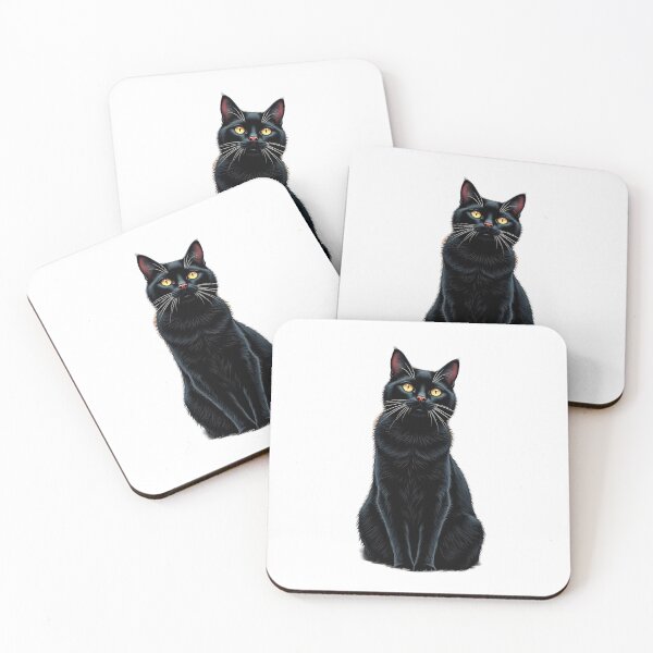 Item preview, Enchanted Black Cat with Golden Eyes designed and sold by profustock.