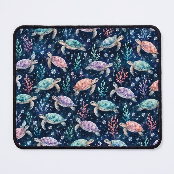 Item preview, Whimsical Watercolor Sea Turtles & Coral Pattern designed and sold by RkskArt.