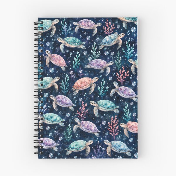 Item preview, Whimsical Watercolor Sea Turtles & Coral Pattern designed and sold by RkskArt.