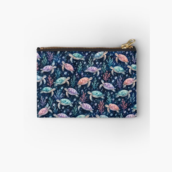 Item preview, Whimsical Watercolor Sea Turtles & Coral Pattern designed and sold by RkskArt.