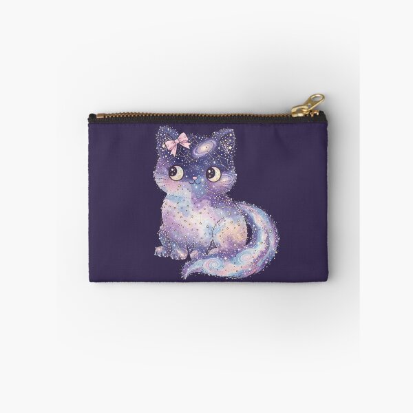 Item preview, Starry Galaxy Cat - Constellation Kitten with Pink Bow - Coquette Space Cat designed and sold by PrettyCrypt.