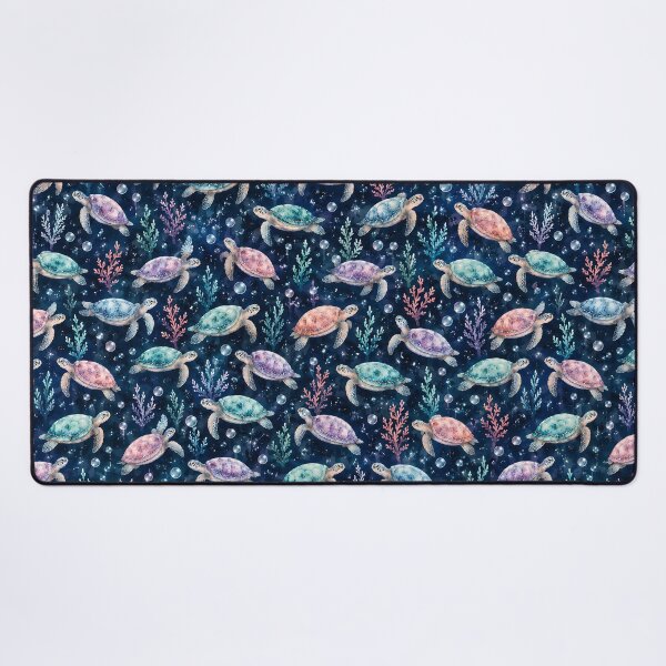 Item preview, Whimsical Watercolor Sea Turtles & Coral Pattern designed and sold by RkskArt.