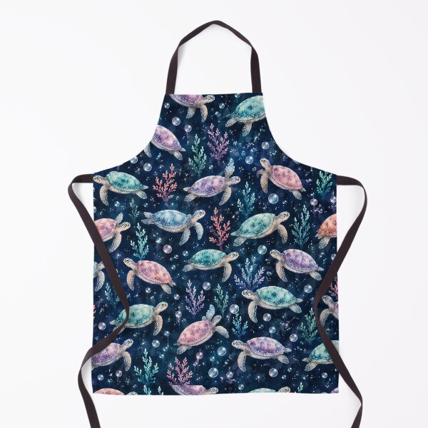 Item preview, Whimsical Watercolor Sea Turtles & Coral Pattern designed and sold by RkskArt.