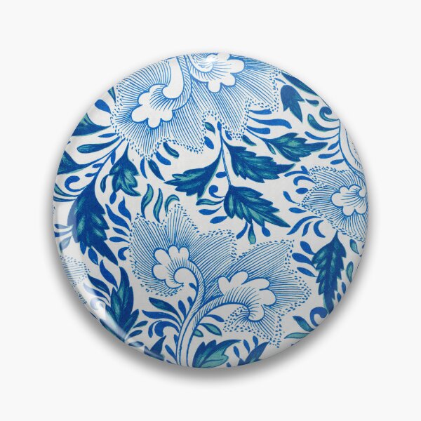 Item preview, Blue and White Floral Pattern – Vintage Botanical Ornament designed and sold by Good_Things.
