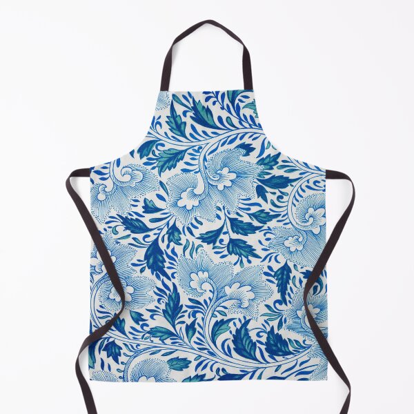 Item preview, Blue and White Floral Pattern – Vintage Botanical Ornament designed and sold by Good_Things.