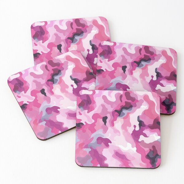 Item preview, Pink Camo Pattern Hot Magenta Blush and Grey Camouflage designed and sold by Nine Lives Studio.