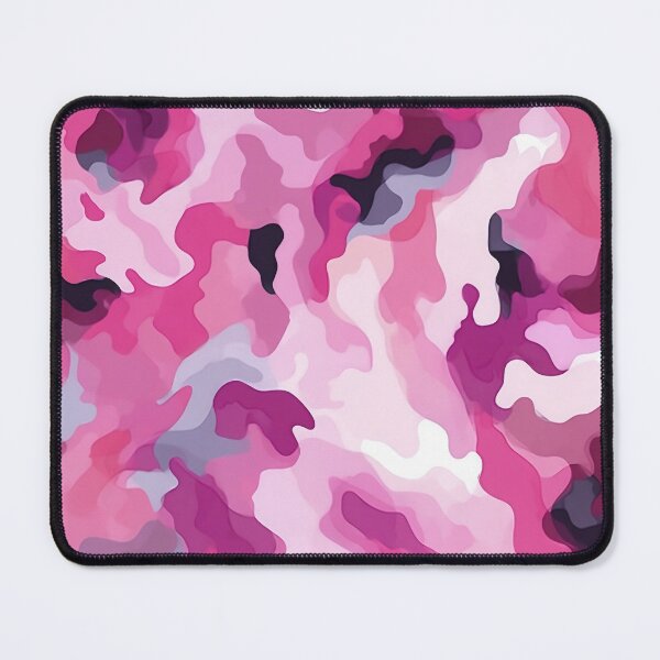 Item preview, Pink Camo Pattern Hot Magenta Blush and Grey Camouflage designed and sold by Nine Lives Studio.