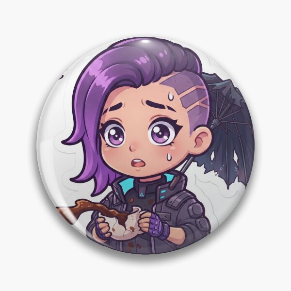 Item preview, Hiril Sindarim Cute Chibi Cyberpunk Girl Murphy's Law Spilled Coffee Art designed and sold by Hiril Radio Hub.