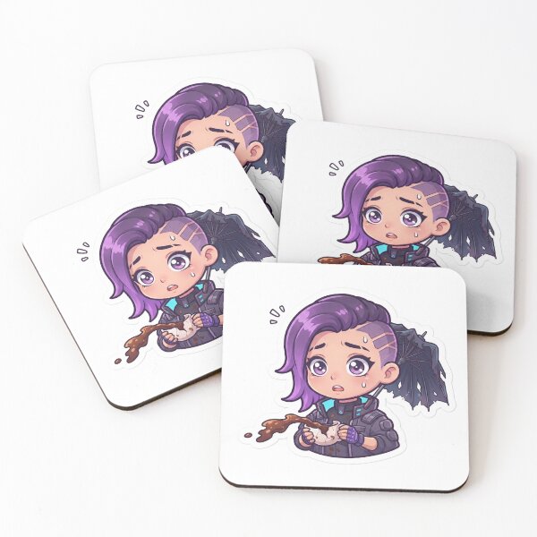 Item preview, Hiril Sindarim Cute Chibi Cyberpunk Girl Murphy's Law Spilled Coffee Art designed and sold by Hiril Radio Hub.