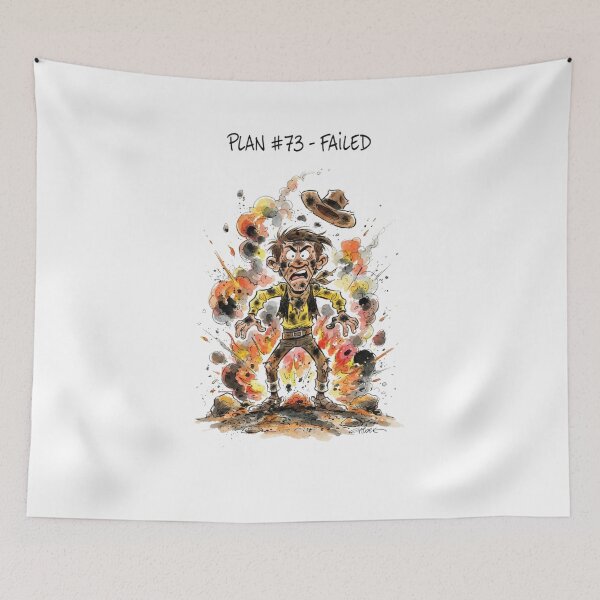 Item preview, Funny Exploded Cowboy Comic Art - Plan 73 Failed designed and sold by FreakToons.
