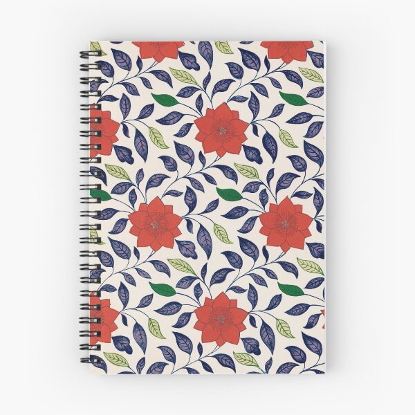 Item preview, Red Flower Botanical Pattern – Navy Green Vintage Floral Design designed and sold by Good_Things.
