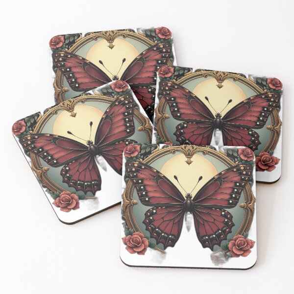 Item preview, Gothic Red Butterfly Floral Heart designed and sold by profustock.