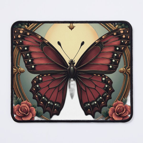 Item preview, Gothic Red Butterfly Floral Heart designed and sold by profustock.