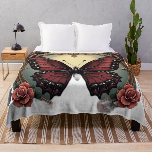 Item preview, Gothic Red Butterfly Floral Heart designed and sold by profustock.