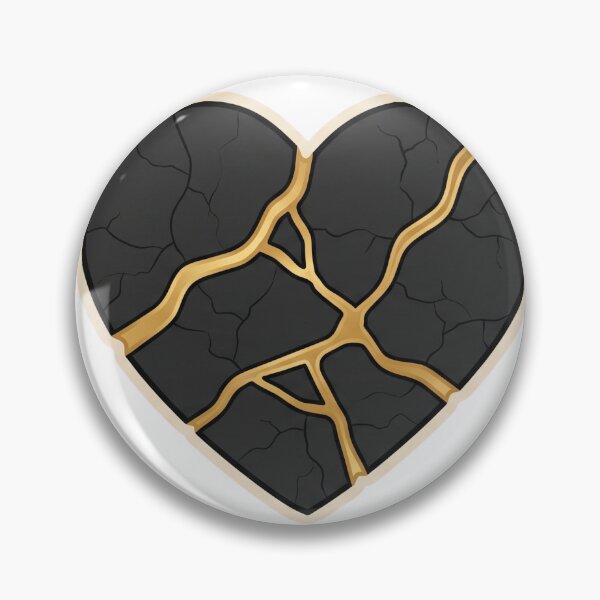 Item preview, Kintsugi Heart Gold Seam Mended Ceramic Art designed and sold by Ninjacatoff.
