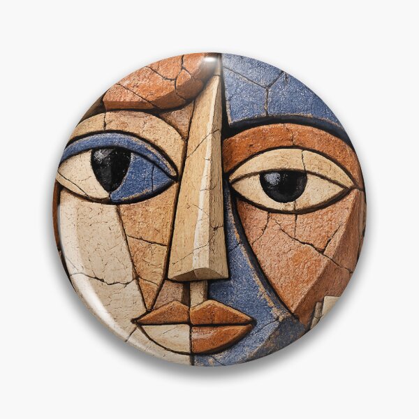 Item preview, Abstract Cubist Face Textured Mosaic Portrait Art designed and sold by Ink-verse-.