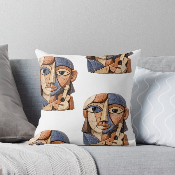 Item preview, Abstract Cubist Face Textured Mosaic Portrait Art designed and sold by Ink-verse-.