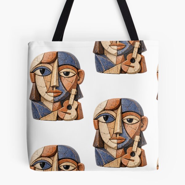 Item preview, Abstract Cubist Face Textured Mosaic Portrait Art designed and sold by Ink-verse-.