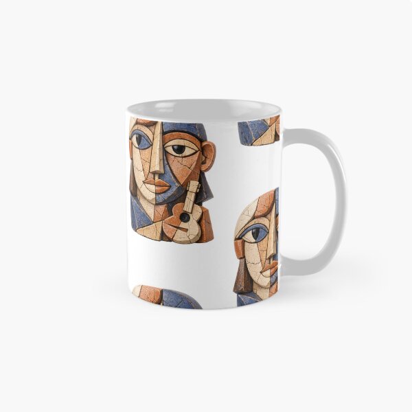 Item preview, Abstract Cubist Face Textured Mosaic Portrait Art designed and sold by Ink-verse-.