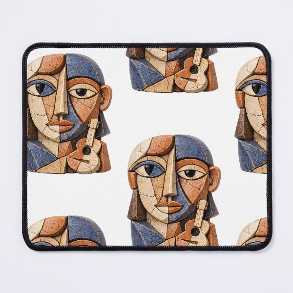 Item preview, Abstract Cubist Face Textured Mosaic Portrait Art designed and sold by Ink-verse-.