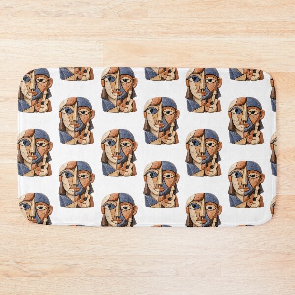 Item preview, Abstract Cubist Face Textured Mosaic Portrait Art designed and sold by Ink-verse-.