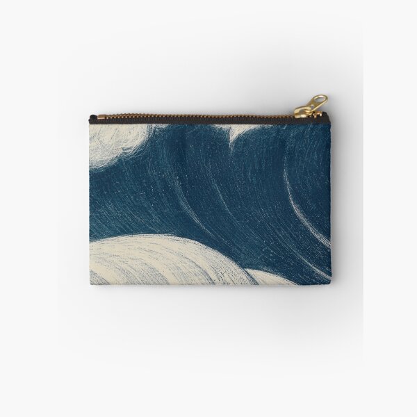 Artikelvorschau, Vintage-Ozeanwellen – Blau-cremefarbene, japanisch inspirierte Meereskunst entworfen und verkauft von Good_Things.