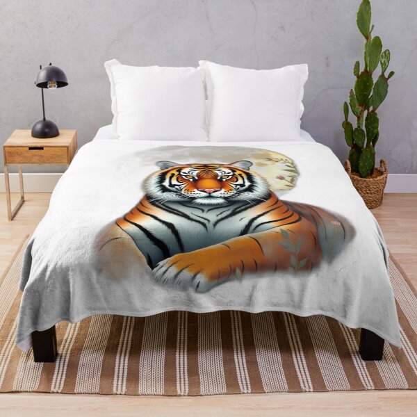 Item preview, Mystical Tiger Portrait with Golden Moon designed and sold by profustock.