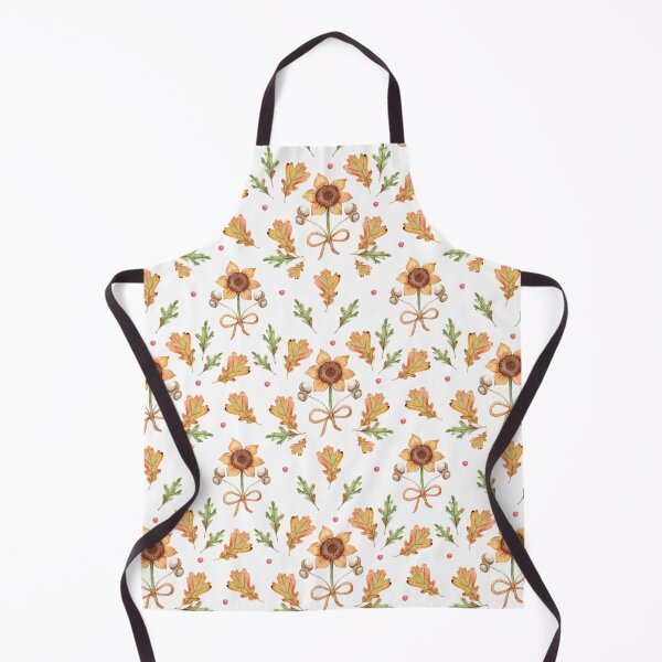 Item preview, Autumn Sunflowers & Oak Leaves – Watercolor Fall Pattern designed and sold by White Rabbit Design .