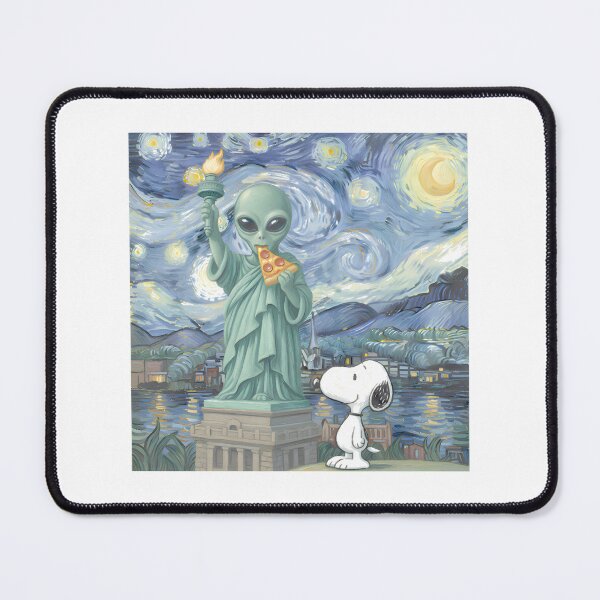 Item preview, Snoopy Alien Statue Of Liberty Starry Night M LIMITED EDITION designed and sold by kimcstein.