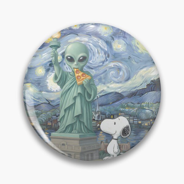 Item preview, Snoopy Alien Statue Of Liberty Starry Night M LIMITED EDITION designed and sold by kimcstein.
