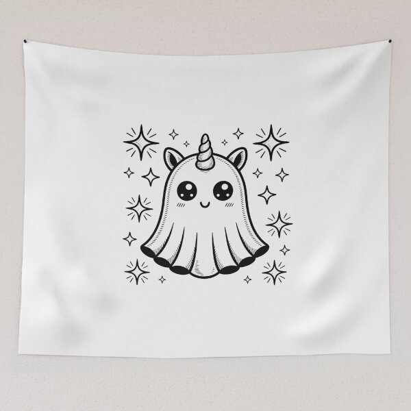 Item preview, Adorable Unicorn Ghost with Stars designed and sold by jkrphoto.