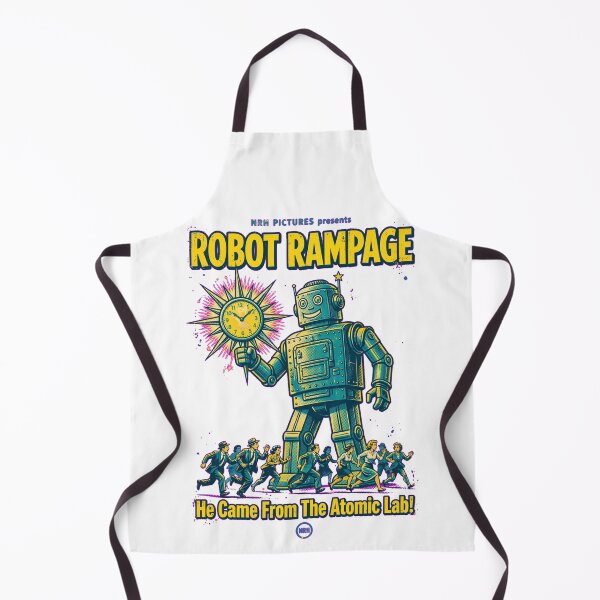 Item preview, Robot Rampage Atomic Lab Movie Poster designed and sold by Normandy Road Heritage™ - Vintage Garage Art.