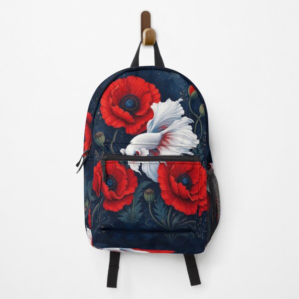 Item preview, White Betta Fish Among Red Poppies designed and sold by Pure Craft.