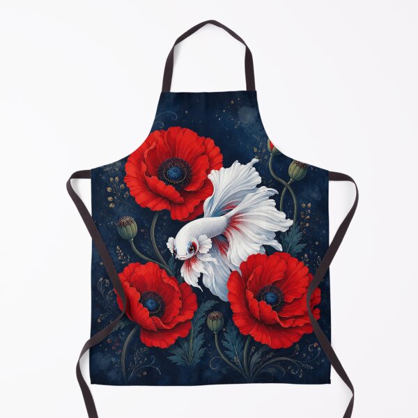 Item preview, White Betta Fish Among Red Poppies designed and sold by Rohan132.