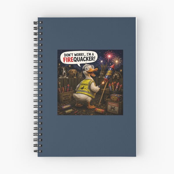 Item preview, Firequacker Funny Duck Fireworks Pun designed and sold by Hornace88studio.