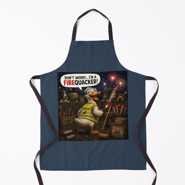 Item preview, Firequacker Funny Duck Fireworks Pun designed and sold by Hornace88studio.