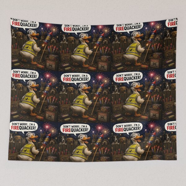 Item preview, Firequacker Funny Duck Fireworks Pun designed and sold by Hornace88studio.