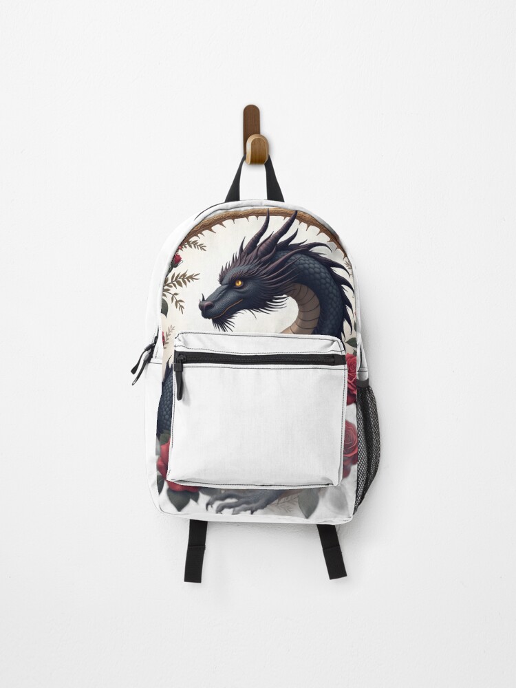 Thumbnail 1 of 3, Backpack, Gothic Dragon with Red Roses designed and sold by profustock.